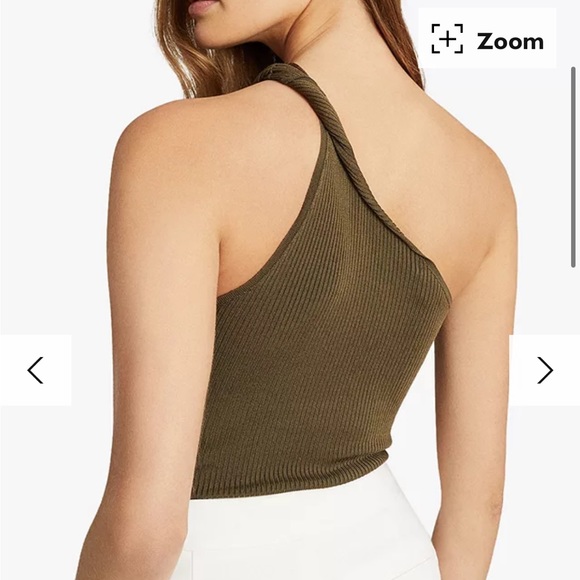 NEW • Reiss • Thea Twist One Shoulder Top Green Large - Picture 2 of 4